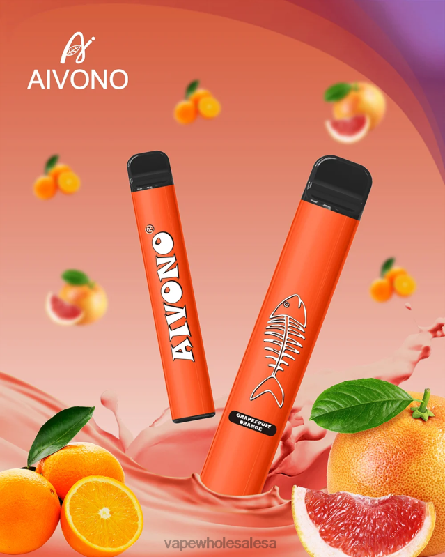 E Cig Wholesale - Aivono AIM FISHBONE 600 Grapefruit Orange Z2PV8280