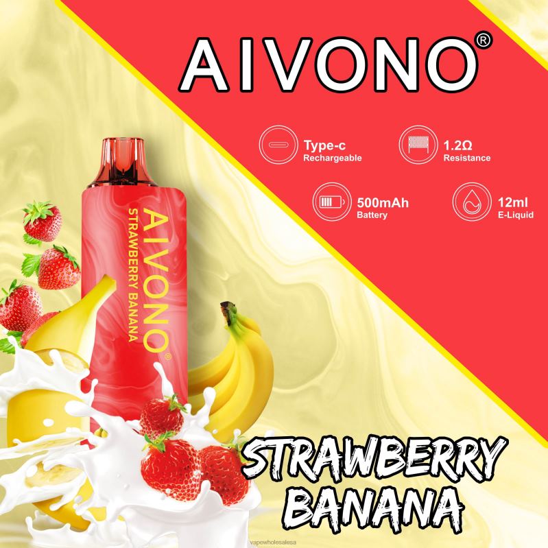 Vape Wholesale Global - Aivono AIM GUN 7000 Strawberry Banana Z2PV8107