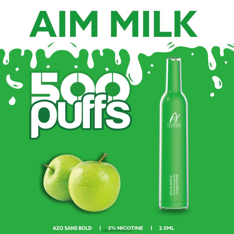 Vape Wholesale Global - Aivono AIM MILK 500 Sour Apple Z2PV8267