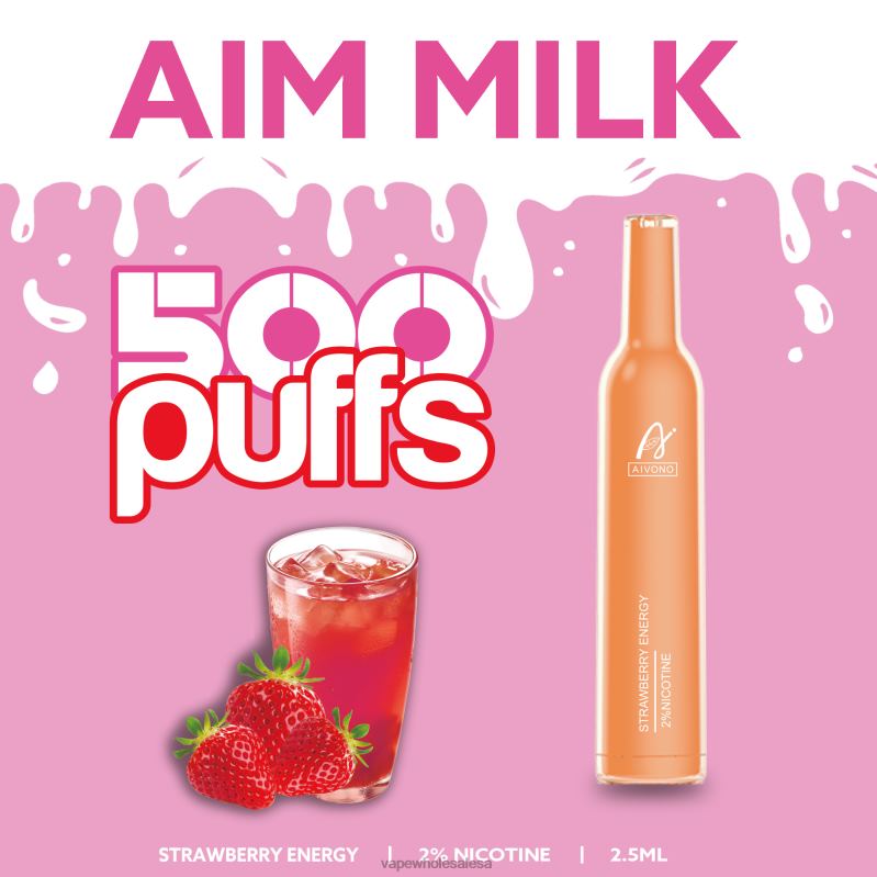 Vape Wholesale Sa - Aivono AIM MILK 500 Strawberry Energy Z2PV8266