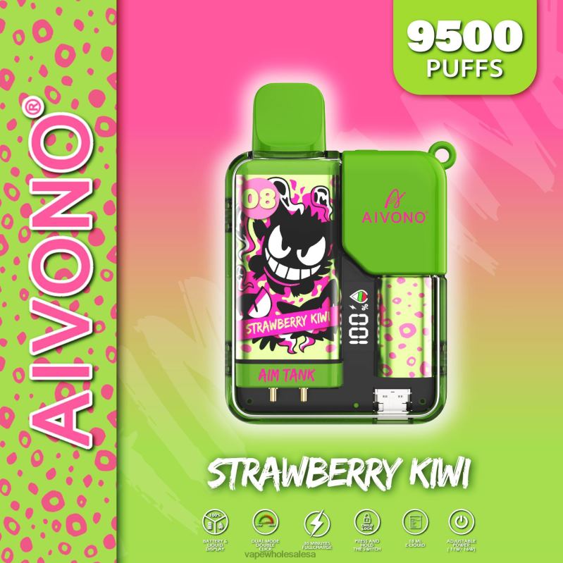 Vape Wholesale Global - Aivono AIM TANK 9500 Strawberry Kiwi Z2PV847