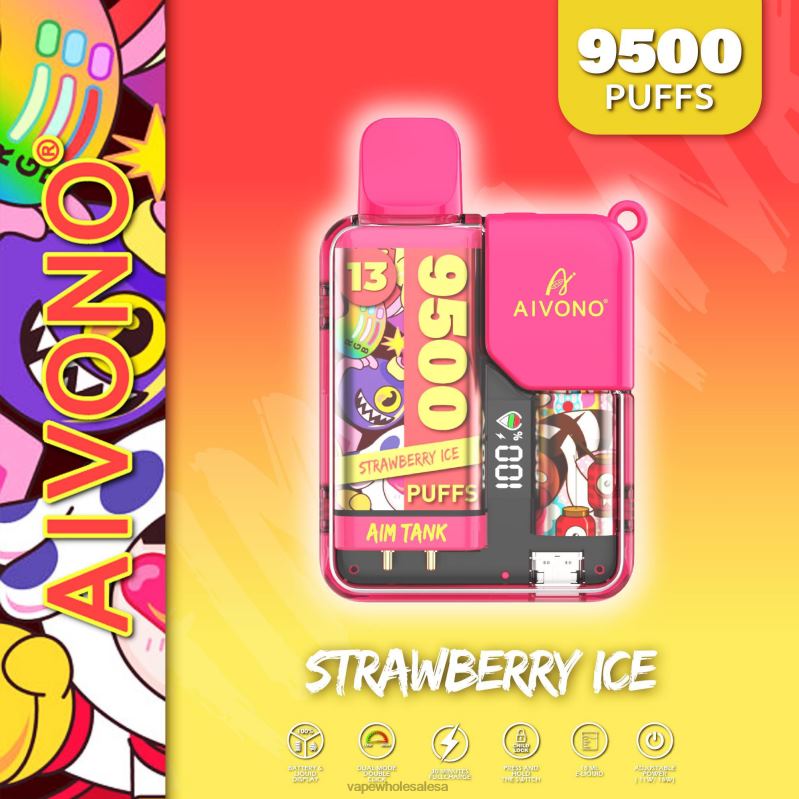 Vape Wholesale Prices - Aivono AIM TANK 9500 Strawberry Ice Z2PV838