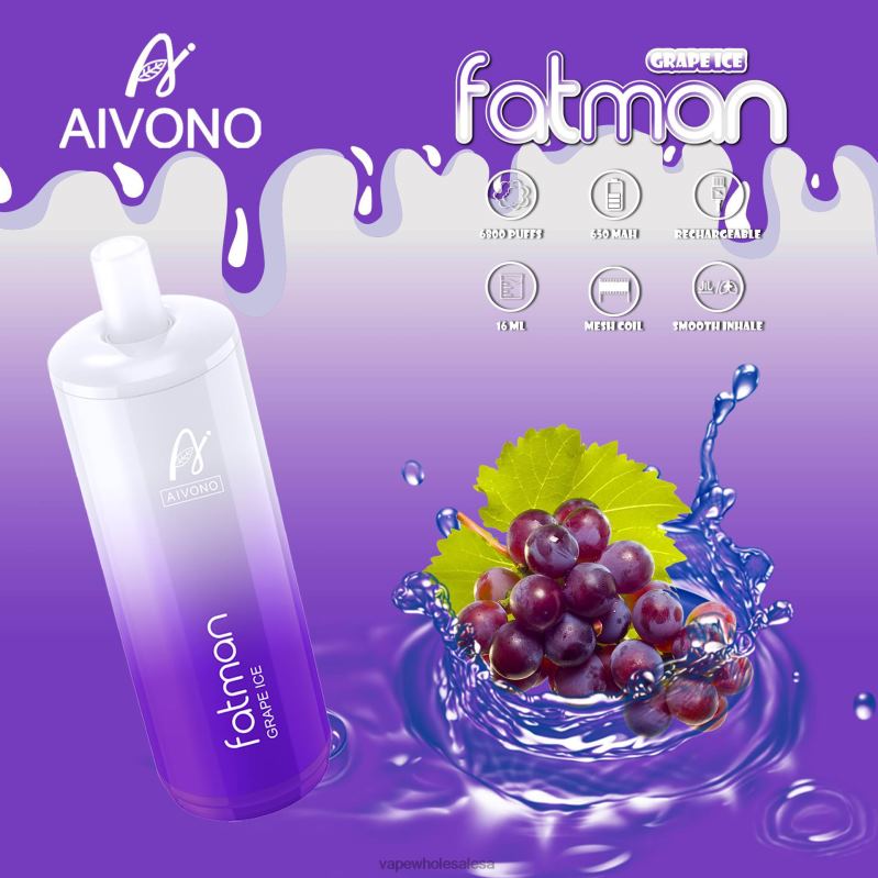 Vape Wholesale Cape Town - Aivono FATMAN 6800 Grape Ice Z2PV824