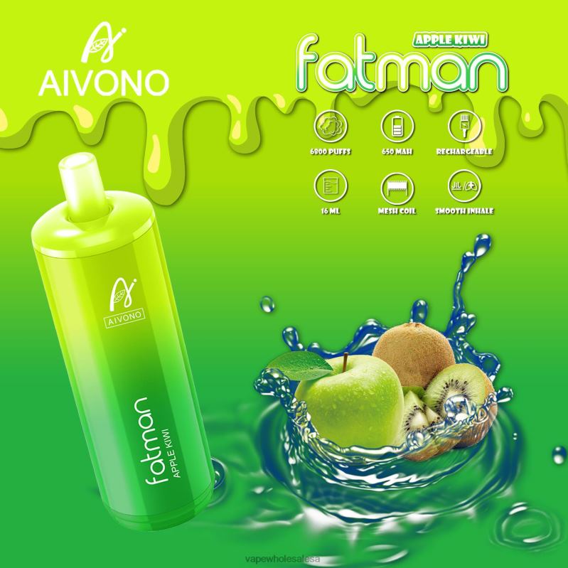 Vape Wholesale Suppliers - Aivono FATMAN 6800 Apple Kiwi Z2PV831