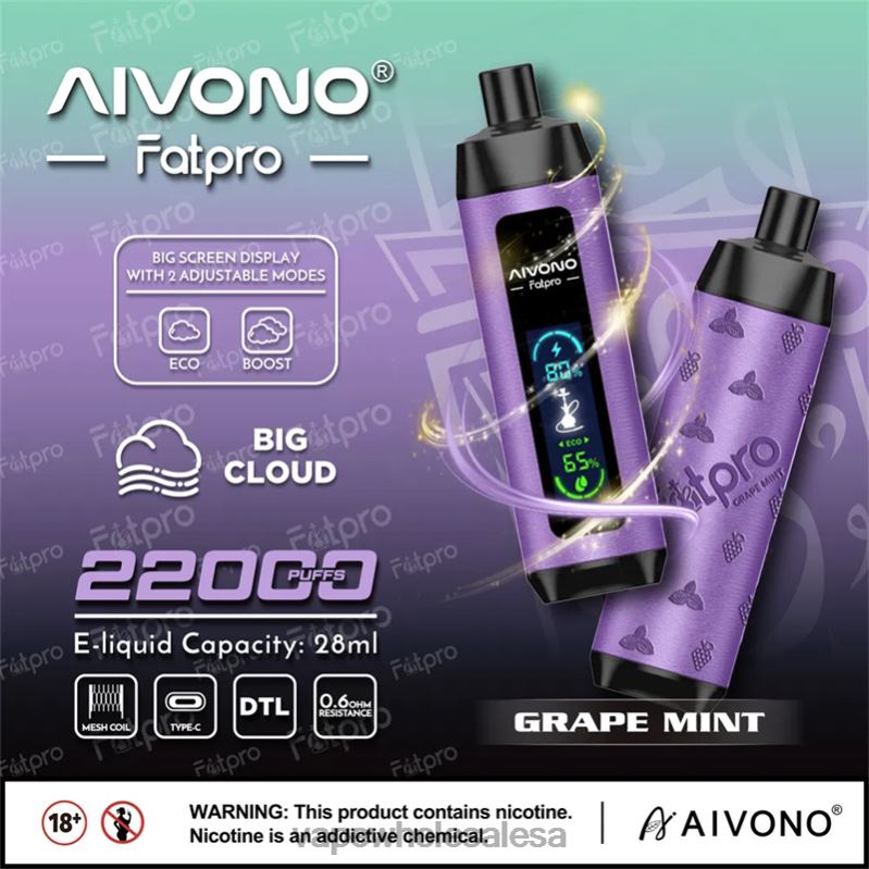 Vape Wholesale South Africa - Aivono Fatpro 22000 Grape Mint Z2PV82