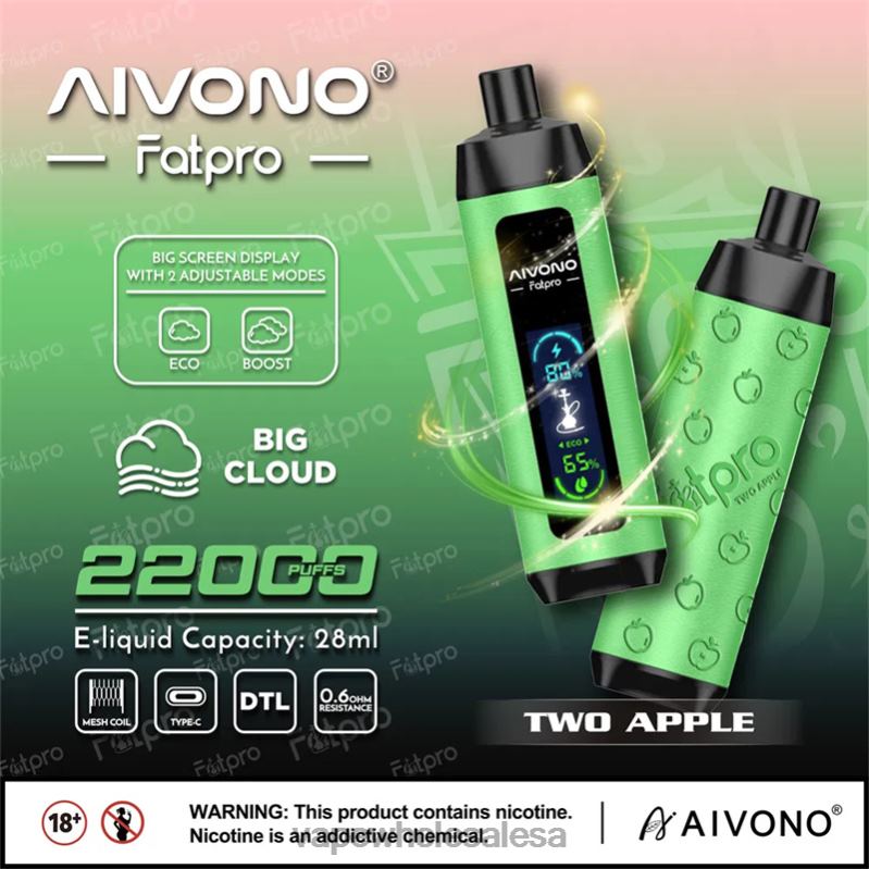 Vape Wholesale Suppliers - Aivono Fatpro 22000 Two Apple Z2PV81