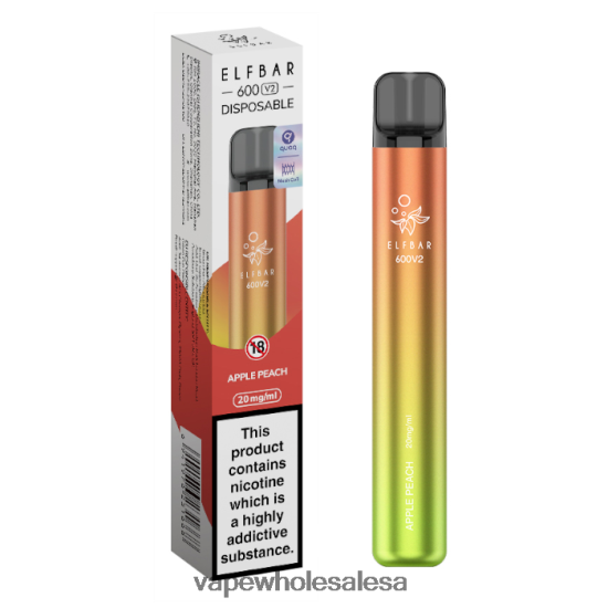 E Cig Wholesale 6ZT848270 Apple Peach ELFBAR 600V2 20mg