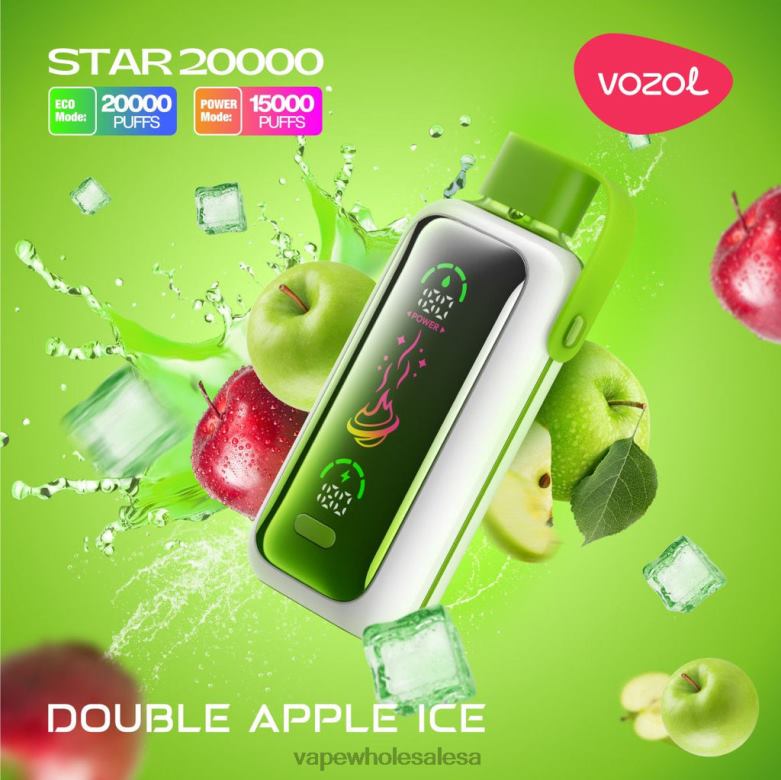 Vape Wholesale Global - VOZOL STAR 20000 DOUBLE APPLE ICE B66T47