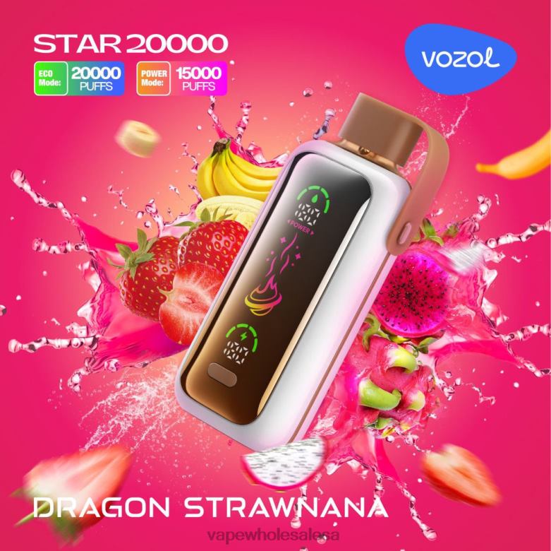 Vape Wholesale Prices - VOZOL STAR 20000 DRAGON STRAWNANA B66T48